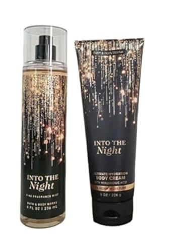 Bath & Body Works - Into the Night - Fine Fragrance Mist and Ultra Shea Body Cream - Full Size (Packaging Varies)