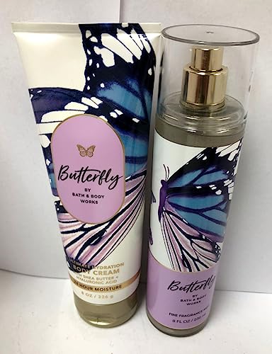 Bath & Body Works - Butterfly - 2 pc Bundle - Fine Fragrance Mist and Ultimate Hydration Body Cream - 2022