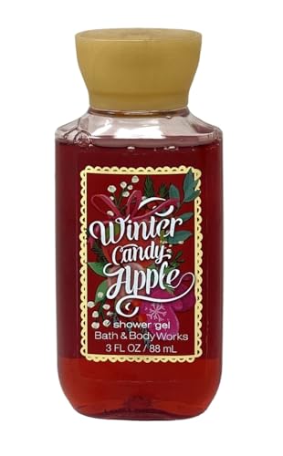 Bath & Body Works Winter Candy Apple Shower Gel 3 Piece Travel Size.